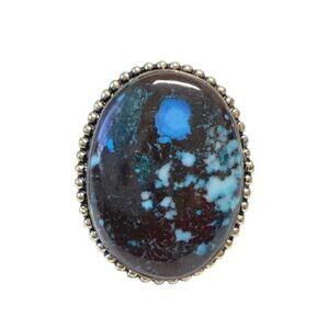Genuine, turquoise ring silver overlay stamped 925 size 8